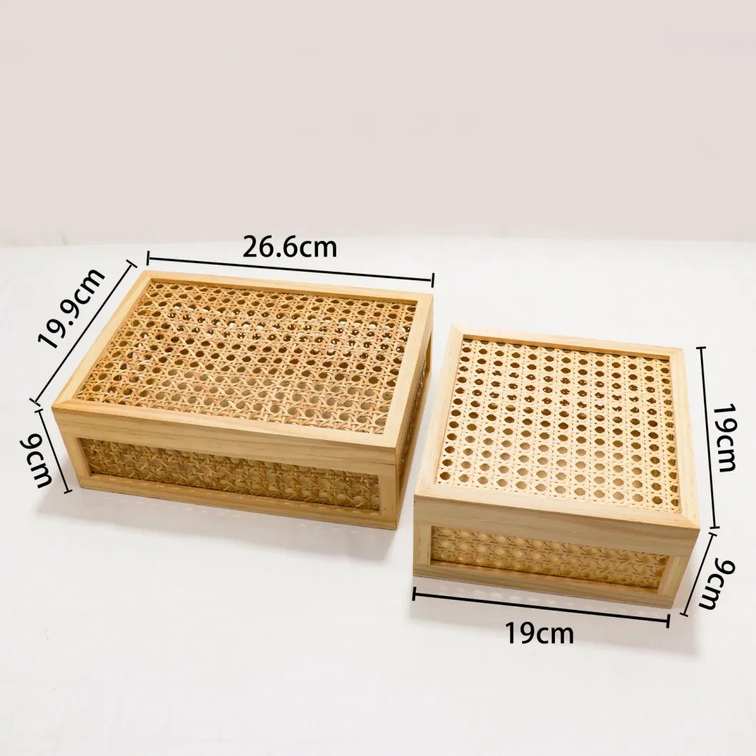 Rectangle Unfinished Wooden Rattan Gift Box